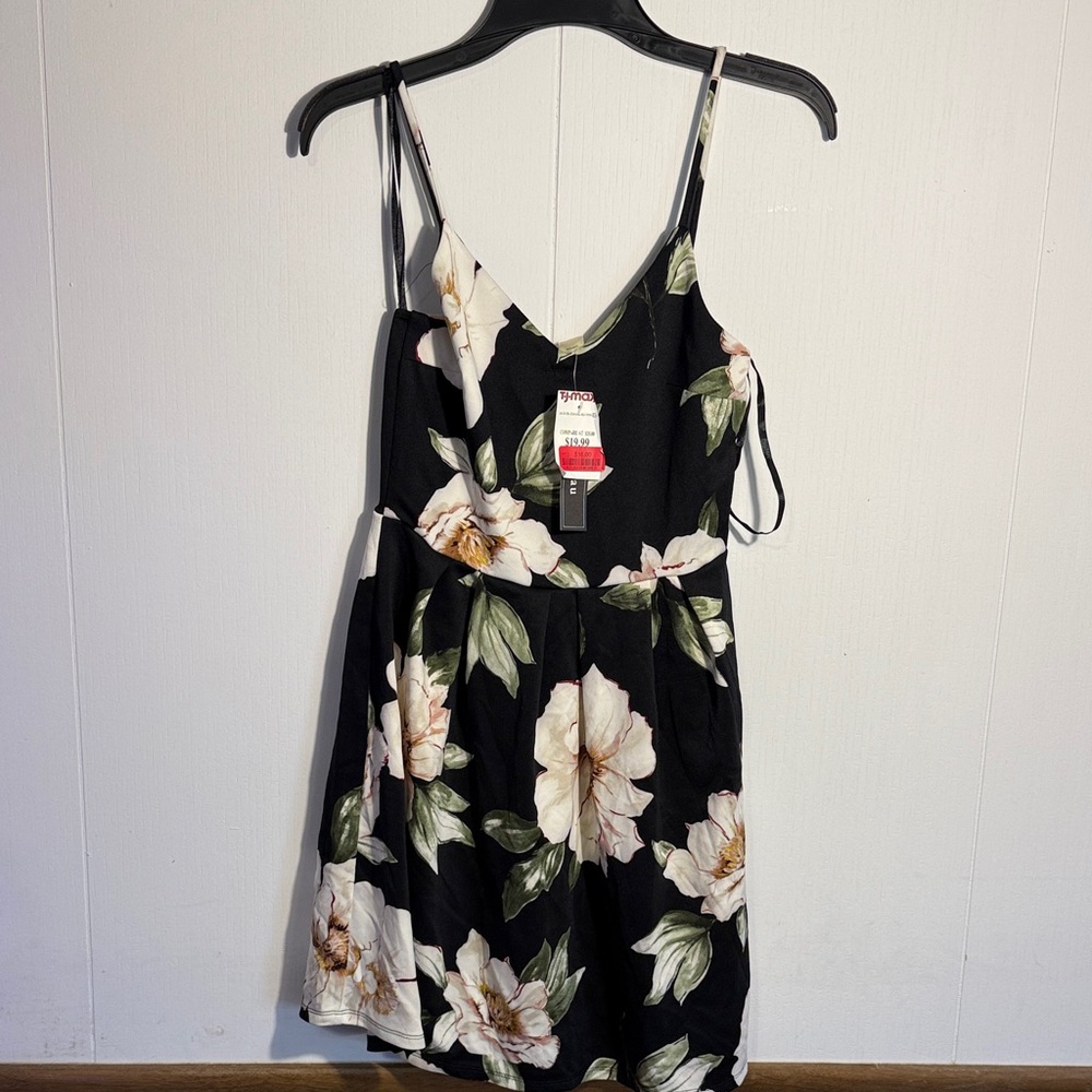 Monteau Black Floral Dress